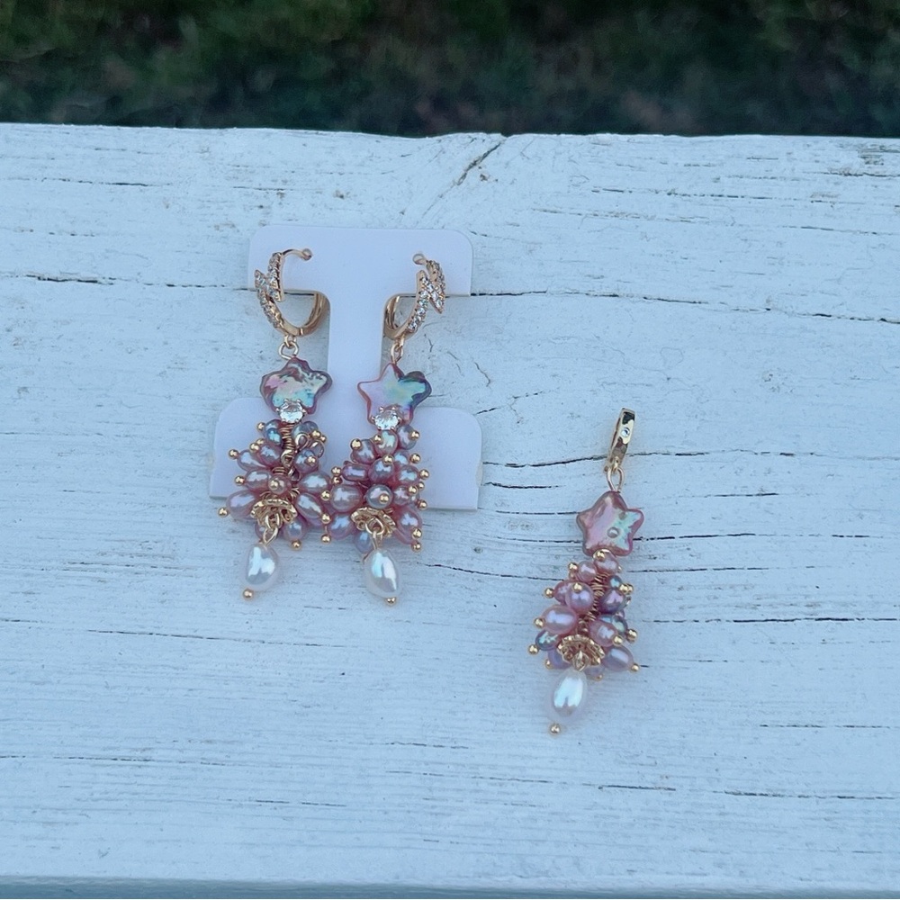 X’mas 03 Handmade Freshwater Baroque Pearl X’mas Tree Earrings and Pendant Set - Picture 5 of 8
